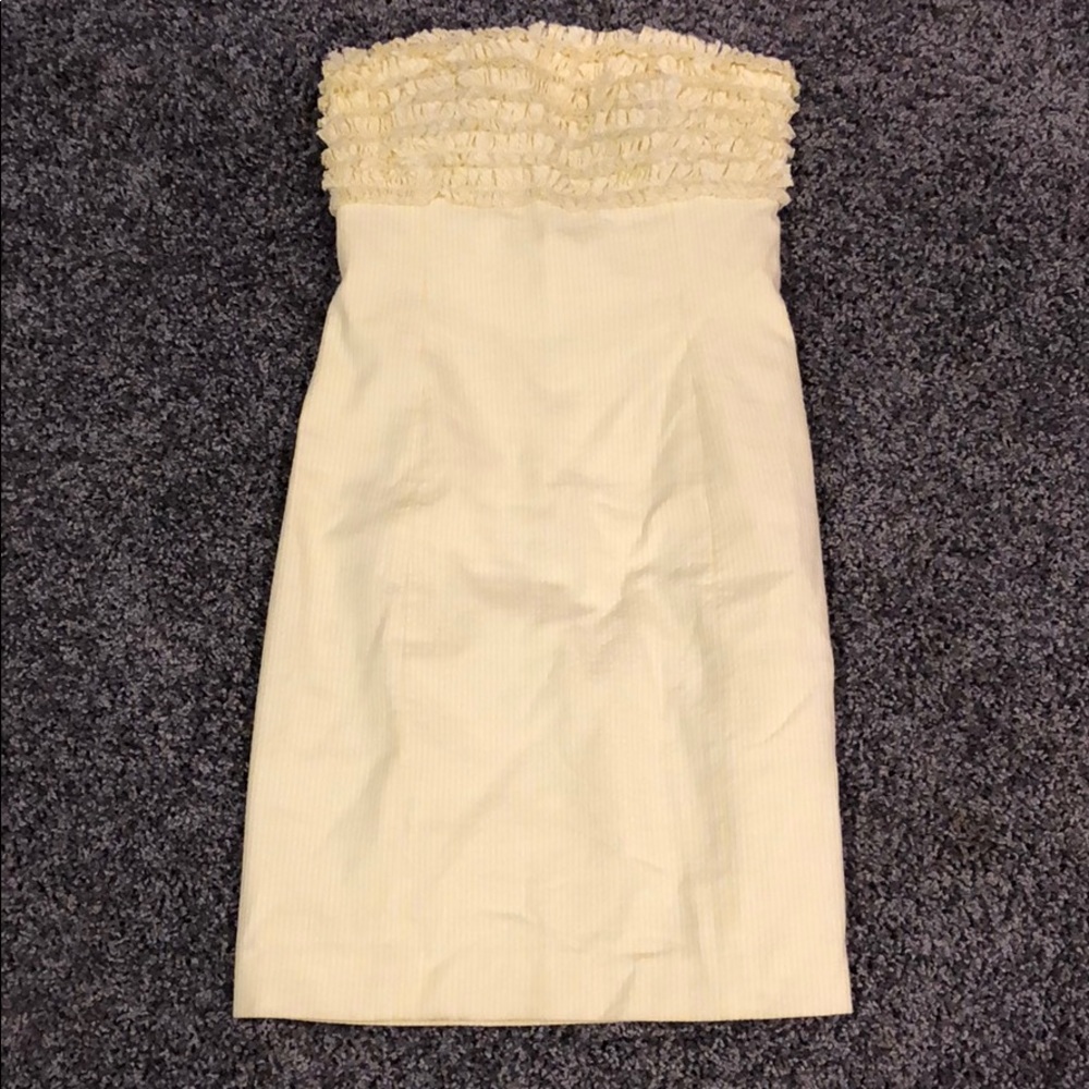 Sear Sucker Ruffled Top Dress, Strapless